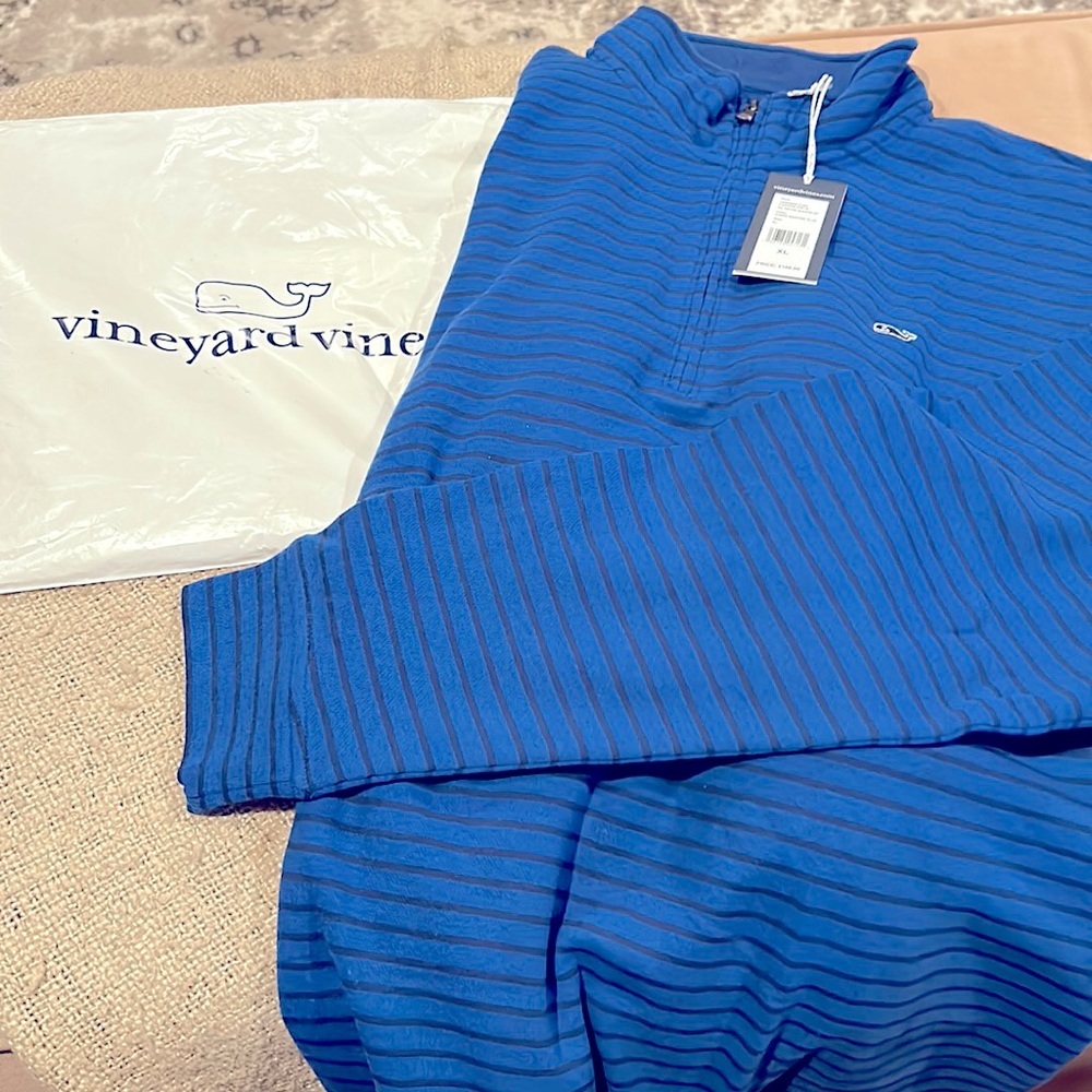 NWT Men’s vineyard vines performance saltwater quarter zip pullover-XL